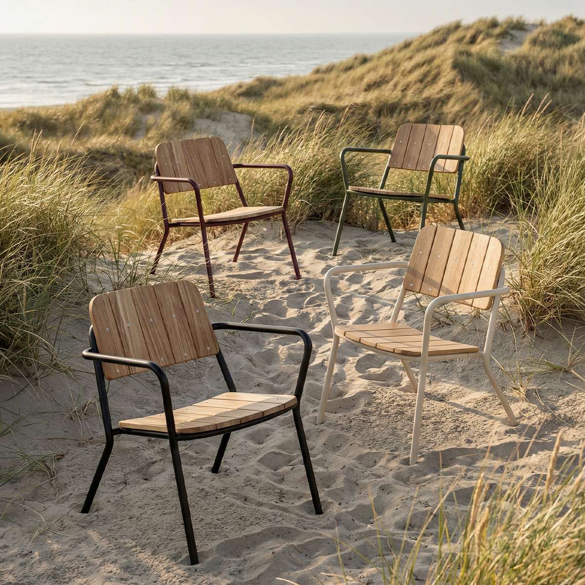 Kirra Patio Lounge Chair i oliv – miljöbild