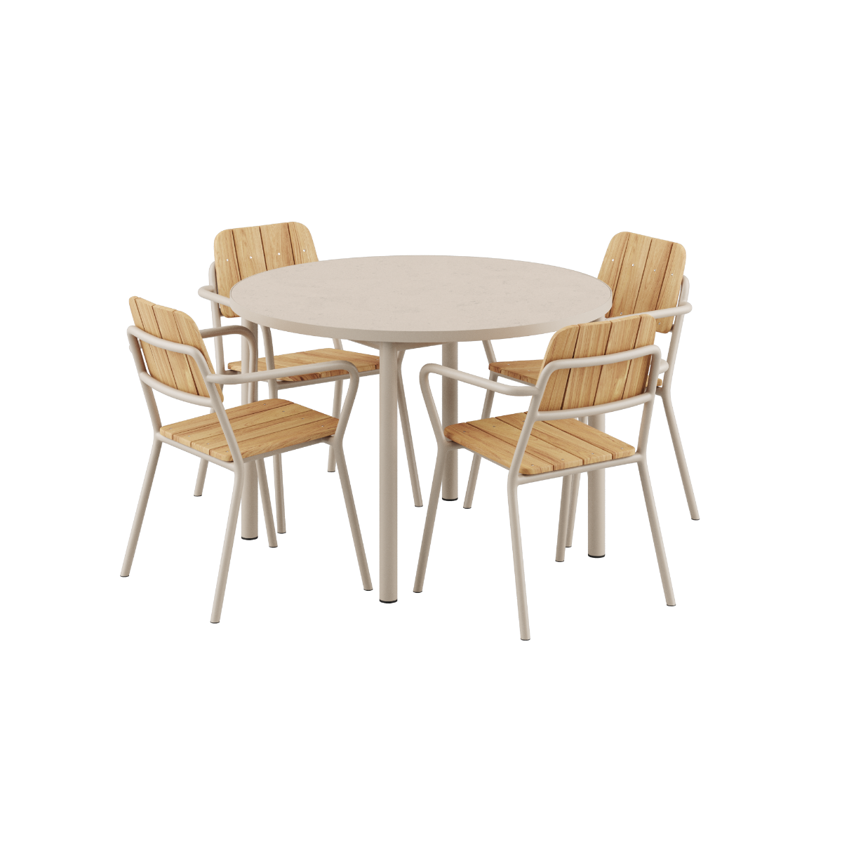 Kirra Dining Table O110 Ceramic & 4 Kirra Patio Chair