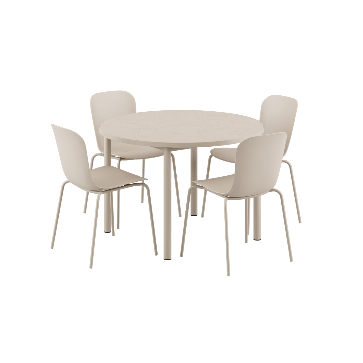 Kirra Dining Table Ø110 Ceramic & 4 Patio Chair No. One