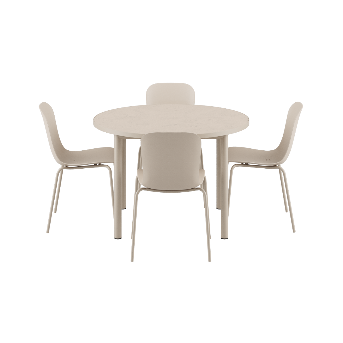 Kirra Dining Table Ø110 Ceramic & 4 Patio Chair No. One