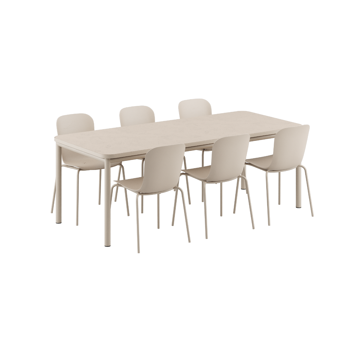 Kirra Dining Table Ceramic & 6 Patio Chair no. One