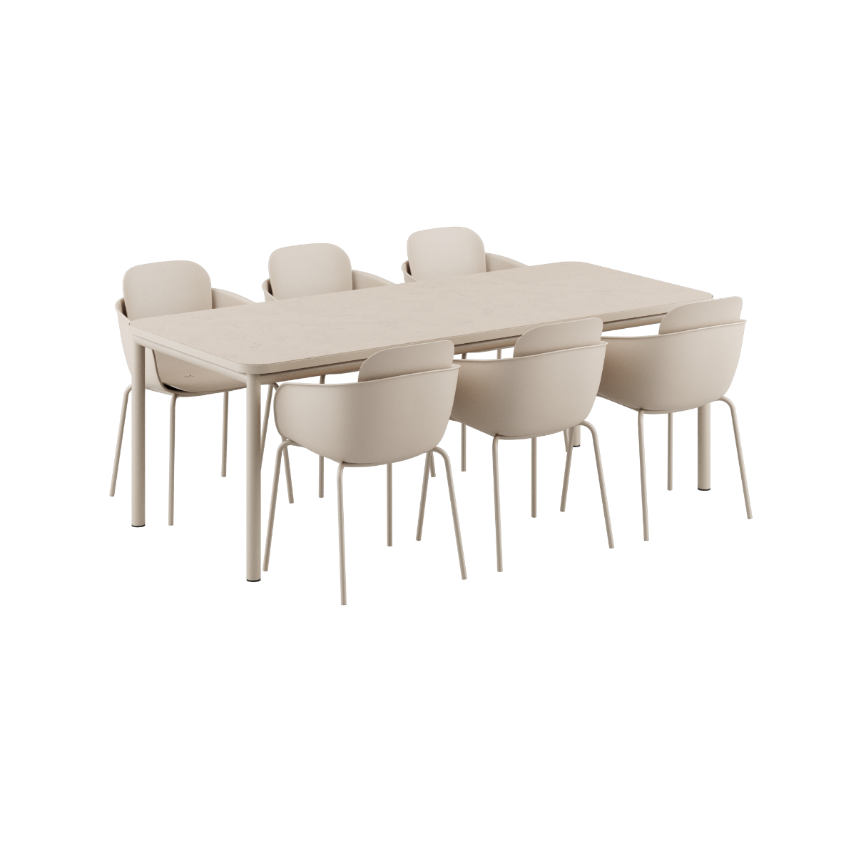 Kirra Dining Table Ceramic & 6 Patio Chair no. One