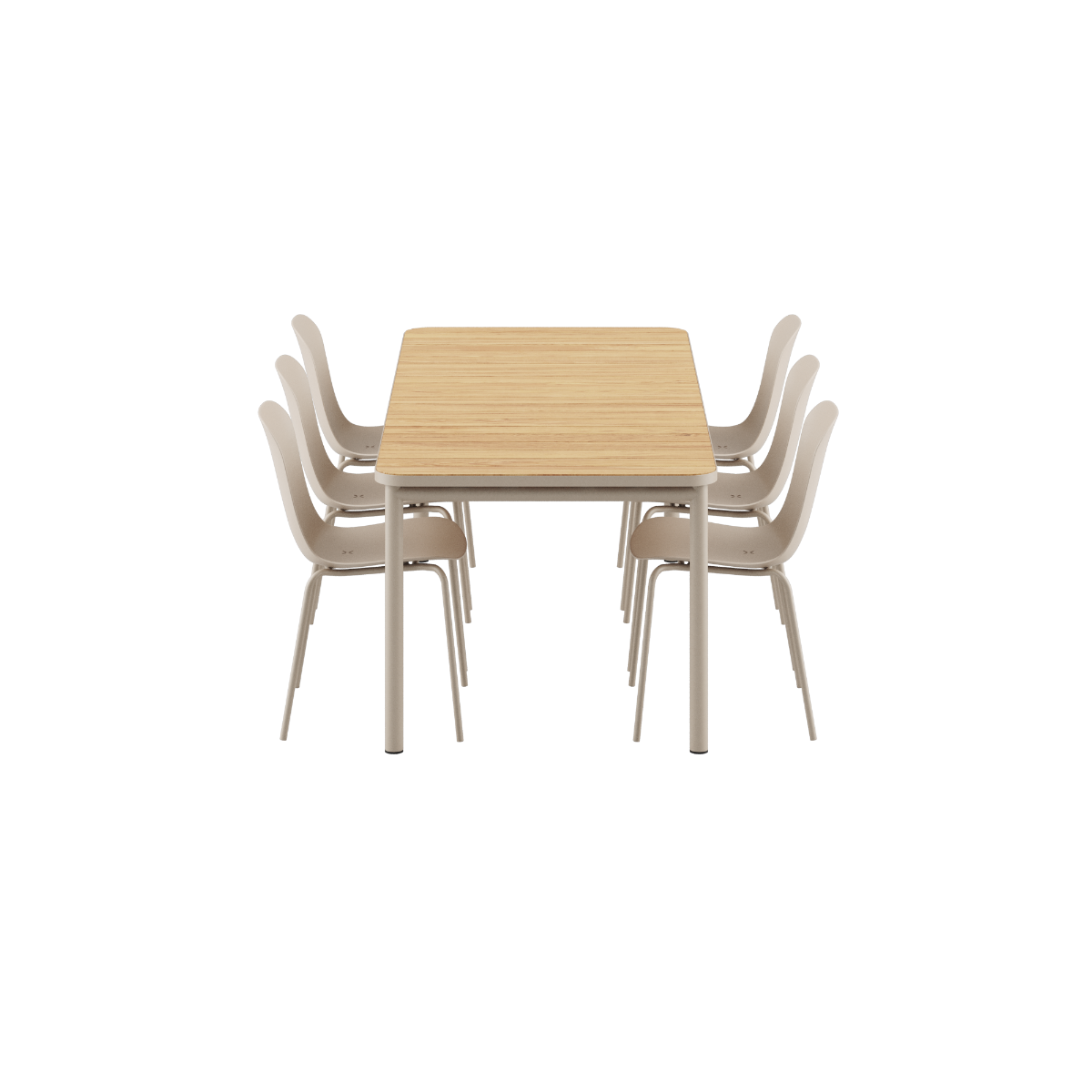 Kirra Dining Table Taupe & 6 Patio Chair no. One