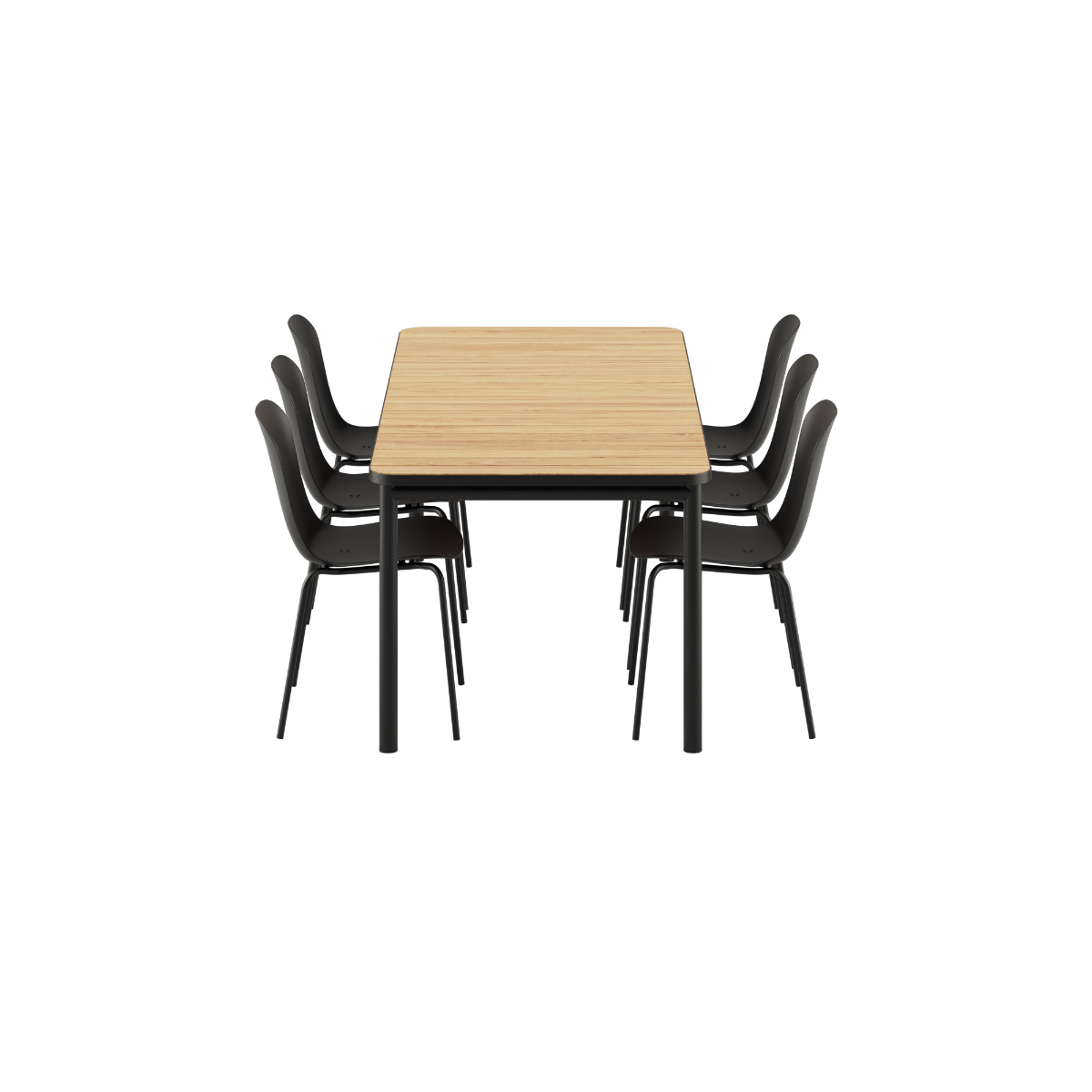 Kirra Dining Table Noir & 6 Patio Chair no. One