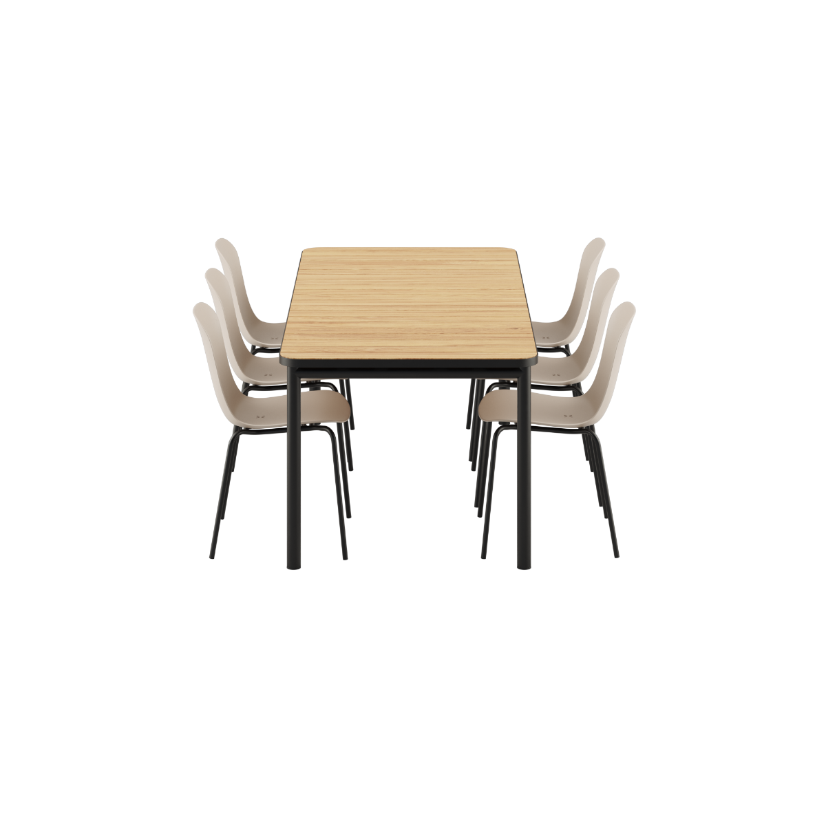 Kirra Dining Table Noir & 6 Patio Chair no. One