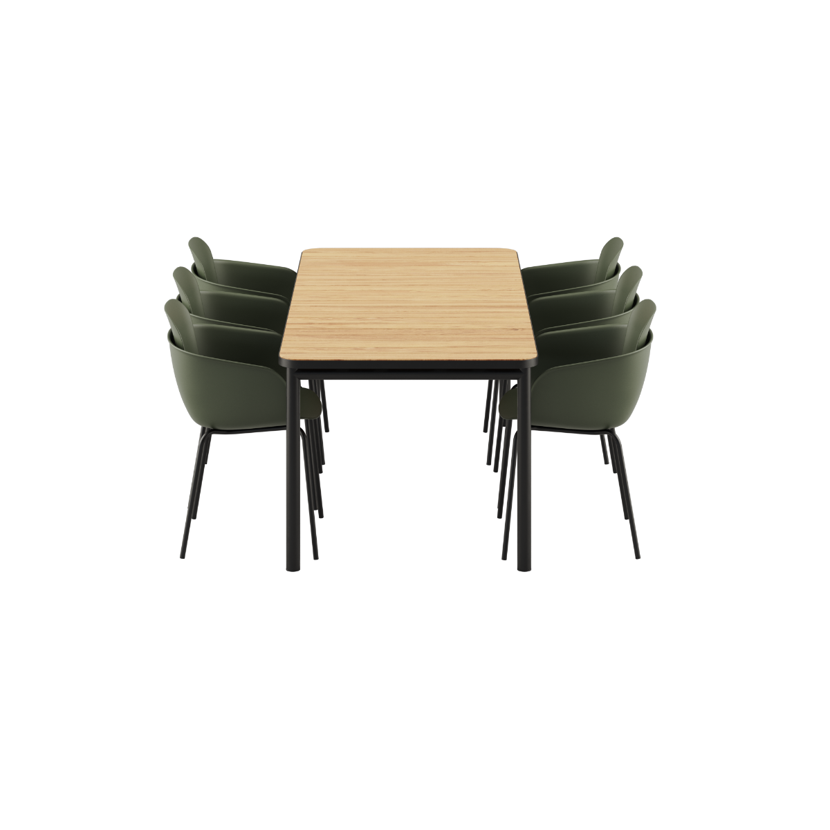 Kirra Dining Table Noir & 6 Patio Chair no. One