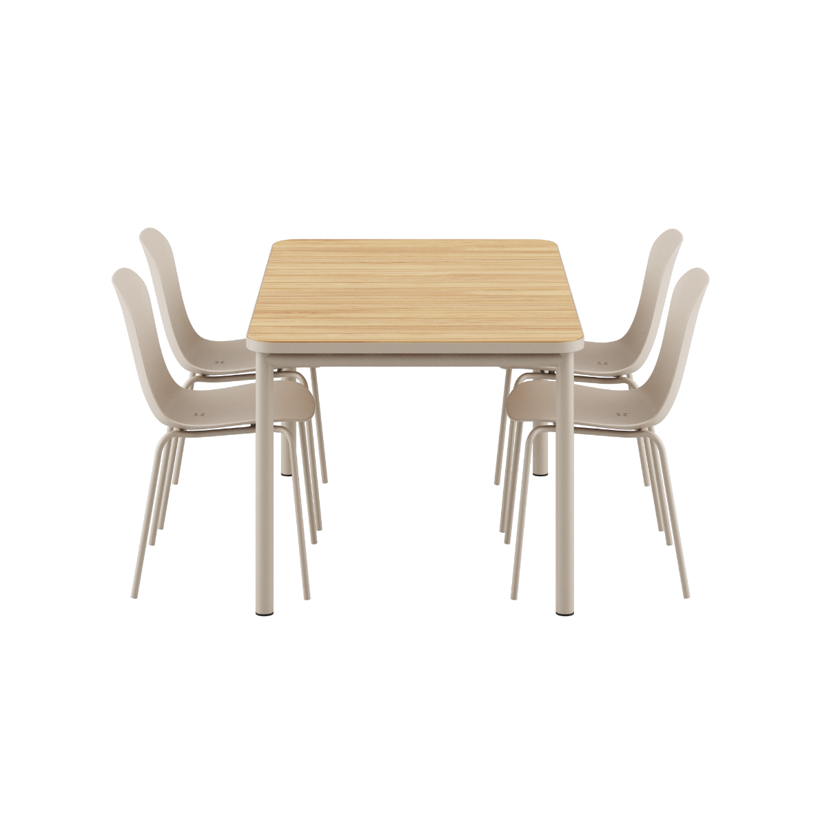 Kirra Dining Table Taupe & 4 Patio Chair no. One