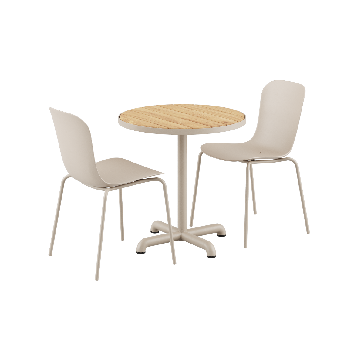 Kirra Cafe Table Taupe & 2 Patio Chair No. One