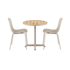 Kirra Cafe Table Taupe & 2 Patio Chair No. One