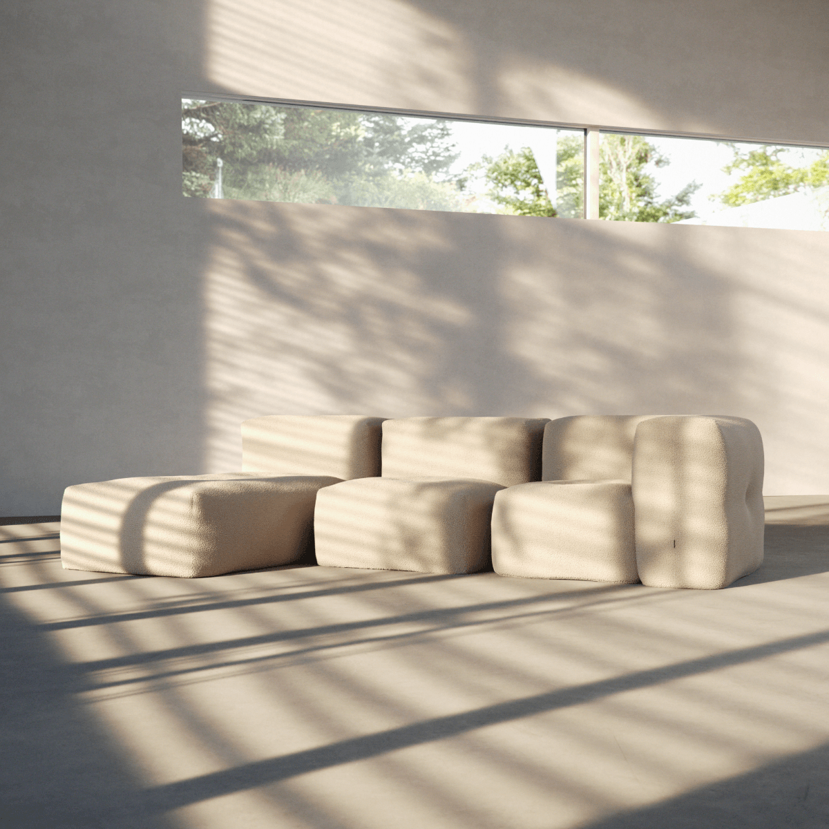 Soft Sofa Indoor - 3 Seater w/ Lounger