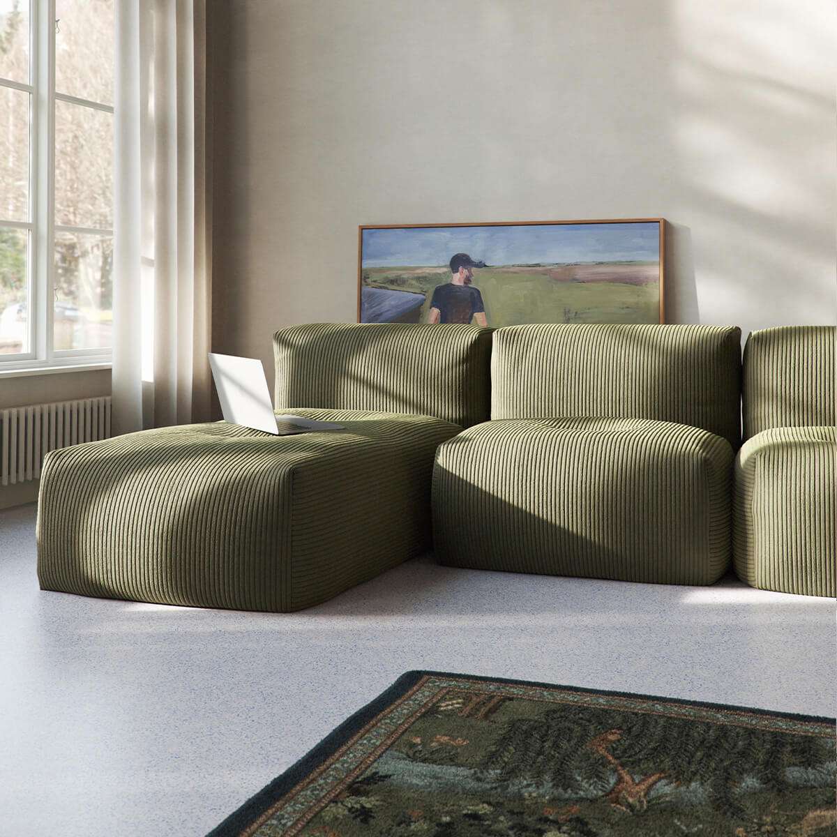 Soft Sofa Indoor - 3 Seater w/ Lounger