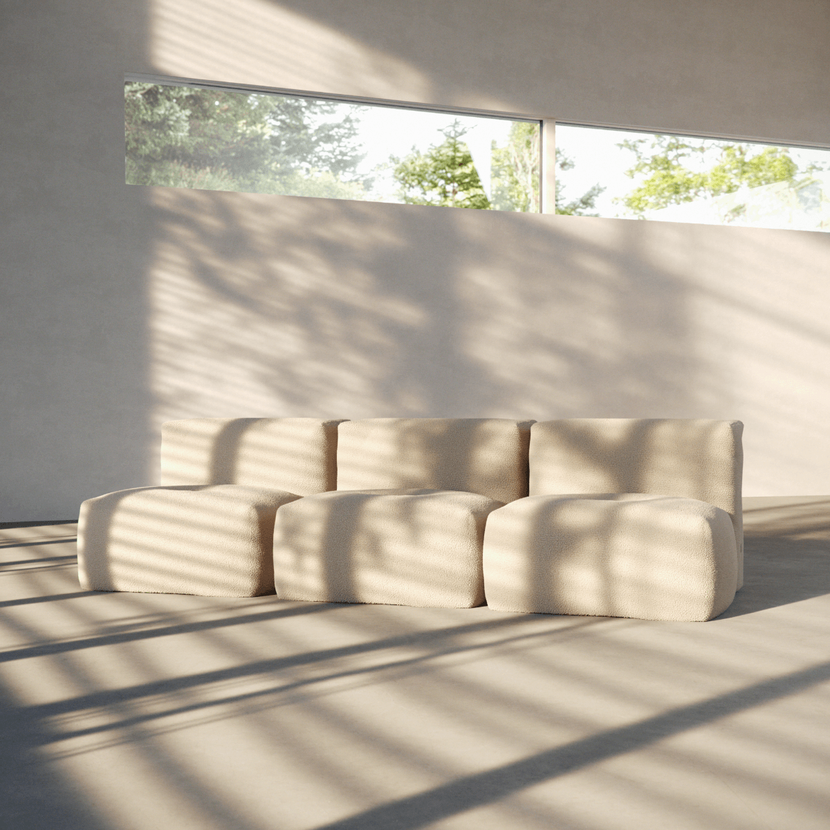 Soft Sofa Indoor - 3 Seater Open