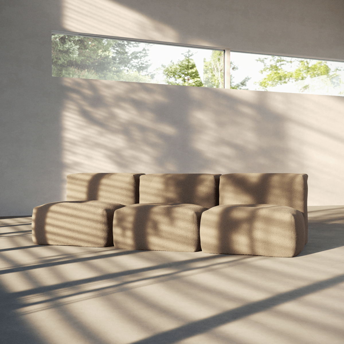 Soft Sofa Indoor - 3 Seater Open