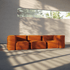 Soft Sofa Indoor - Corner i Orange Jaquard – miljöbild