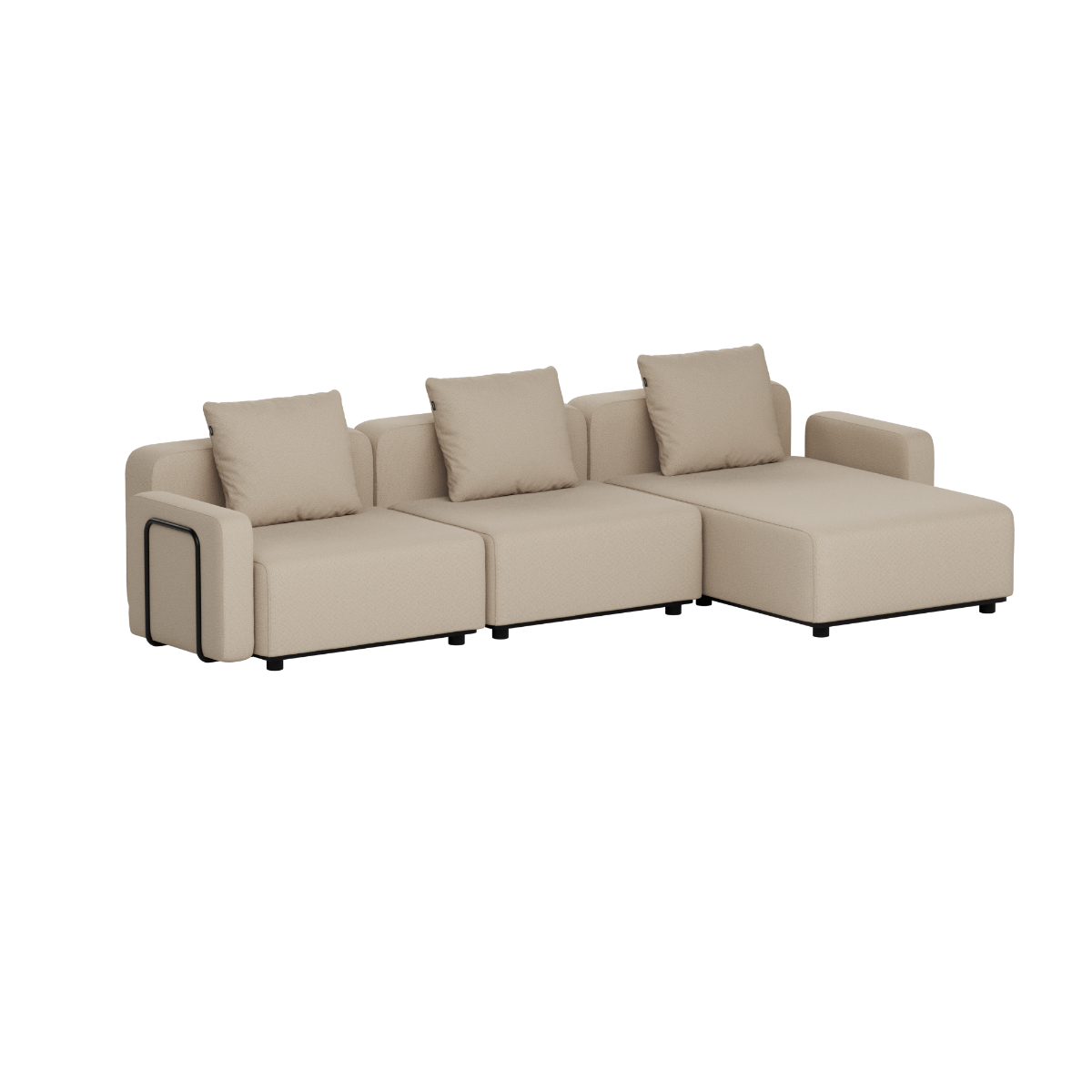 Cobana Lounge Sofa - 3 Seater Chaise i Boucle Beige från sackit