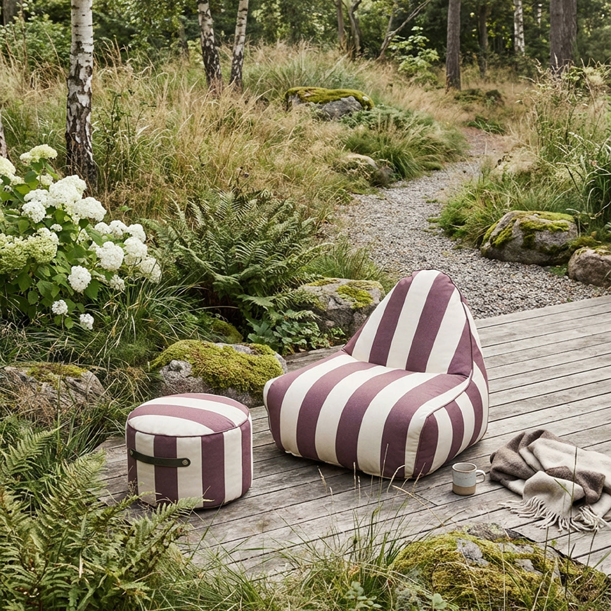 SACKit Chair & Pouf Outdoor - Loungeset för utomhusbruk med komfort året runt